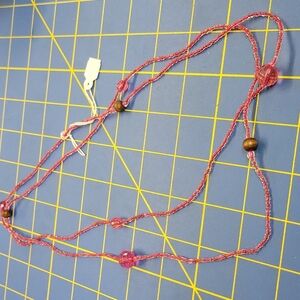 Seed Beaded Pinks Shade Colors 48" Necklace